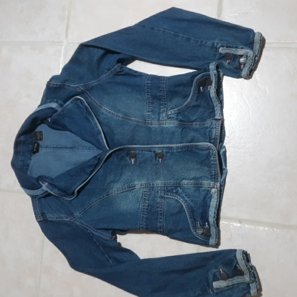 Vintage Madrid Womens Blue Jean Jacket Sz M